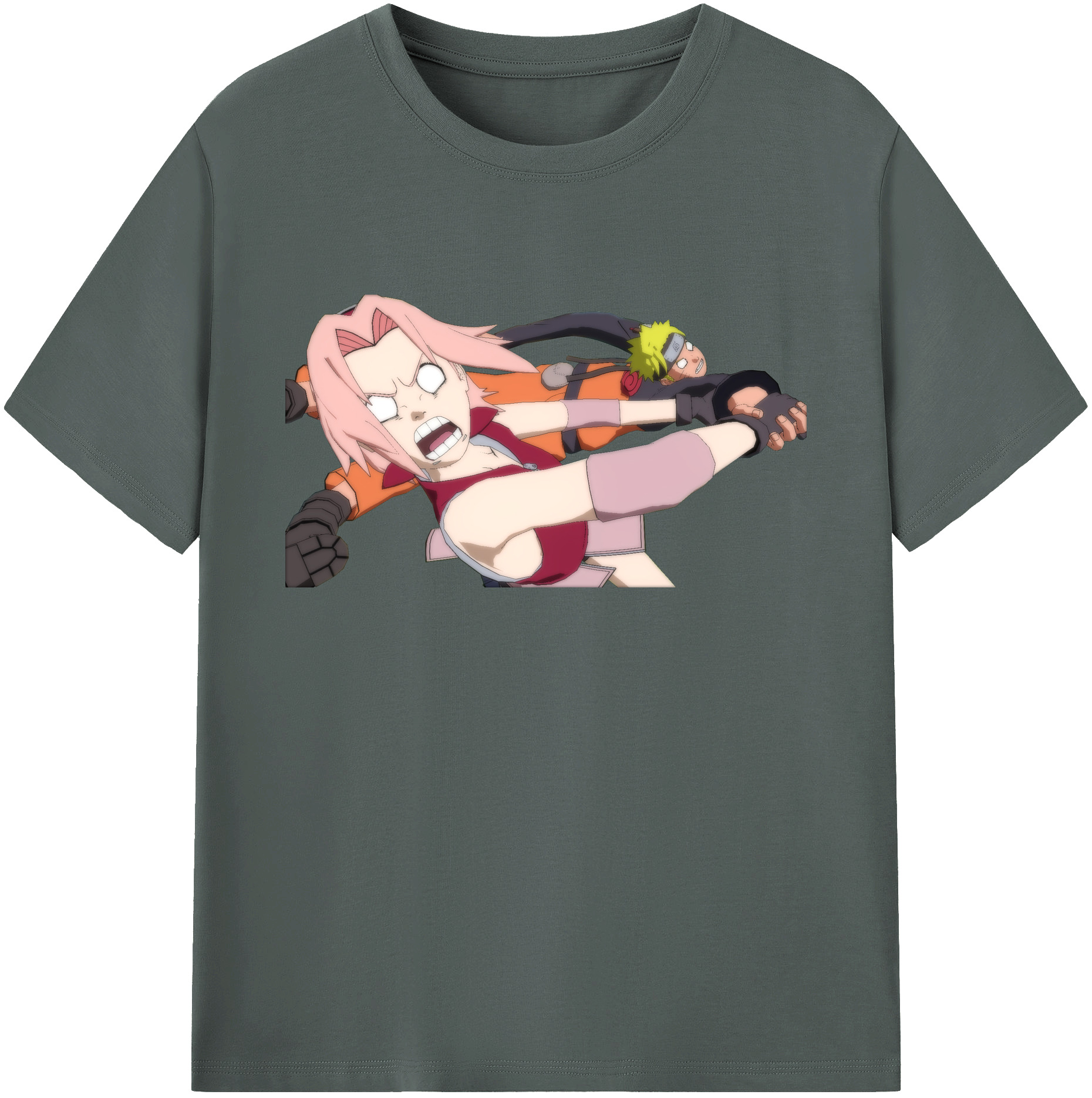 （画像用） NARUTO -ナルト- 春野サクラ Haruno Sakura 綿100％ メンズ半袖Tシャツ｜肌触りやわらか＆通気性